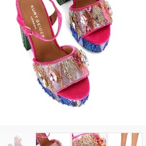 Kurt Geiger Vibrant Pink and Blue Embellished Heels